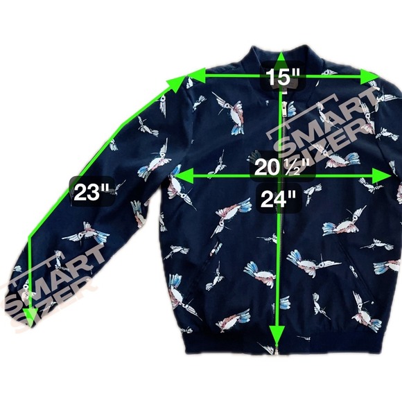 Philosophy Hummingbird Bomber Jacket Y2K Indie Soft Girl Naturecore Zip Up Small - Picture 5 of 7